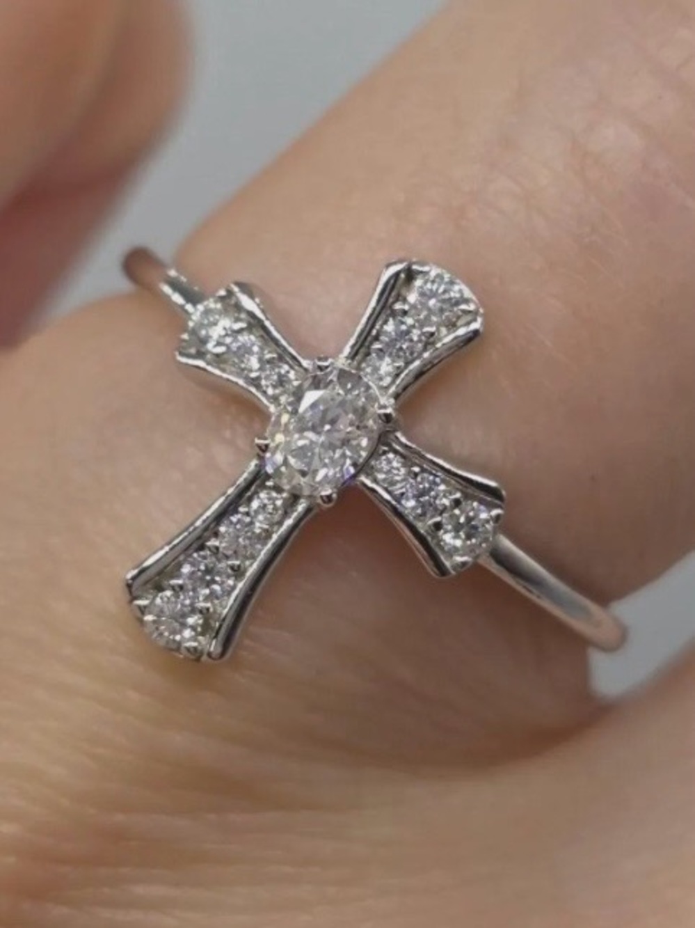 1 Carat Moissanite & 925 Sterling Silver Cross Channel Set Ring Size 6
